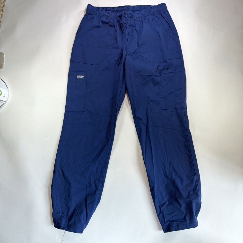 Cherokee Men’s Blue Scrub Pants Tapered Leg Elastic Leg Opening Size Medium